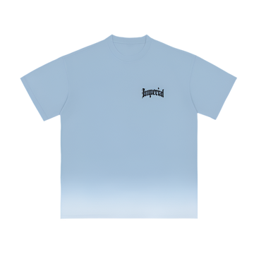 White Gradient on Blue Vintage Washed T-Shirt - 250 GSM