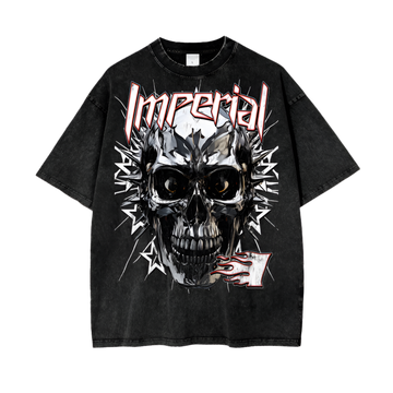 SILVER SKULL Acid Wash heavyweight T-shirt